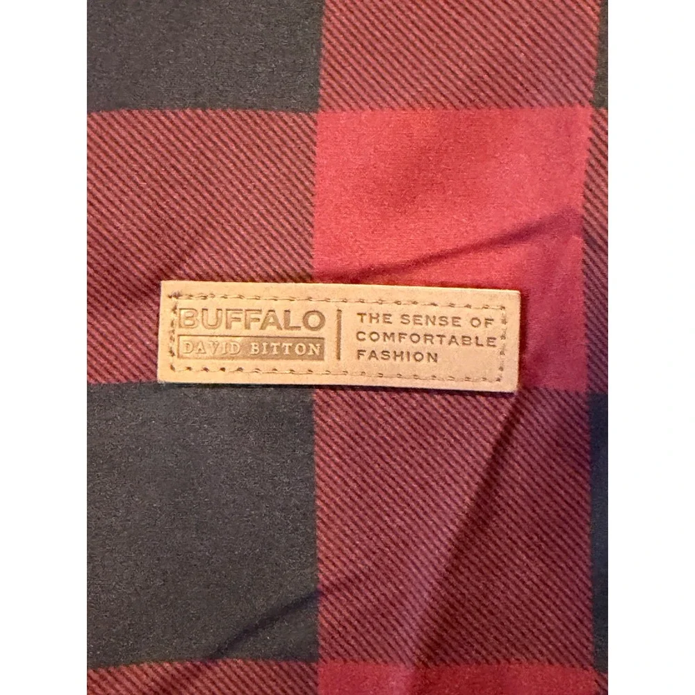 Buffalo David Bitton Vest‎ Womens L Red Black Plaid Reversible Fleece Full Zip